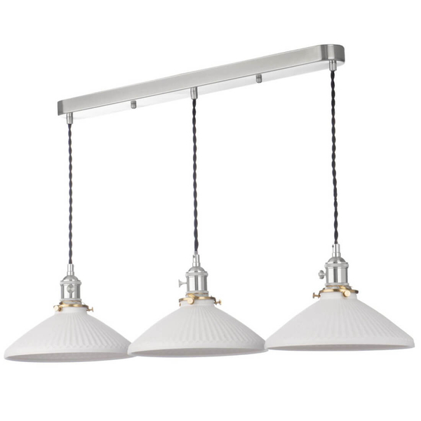 Ceramiczna lampa wisząca Hadano HAD3661-10 do salonu chrom biały
