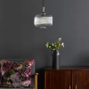 Regulowana wisząca lampa Demarius DEM0108 ryflowany szklany przezroczysty