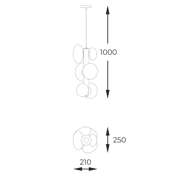 Sypialniana lampa wisząca Omi 1195 Zumaline kulista szklana biała złota