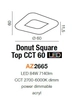 Kwadratowy plafon nowoczesny Donut LED 84W do holu biały