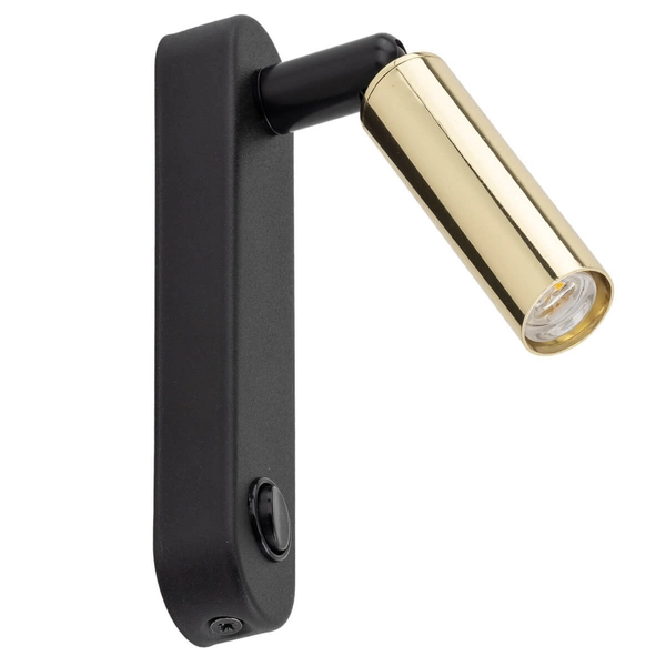 Kinkiet ścienny do przedpokoju Enzo 6623 tubka sopel złoty czarny