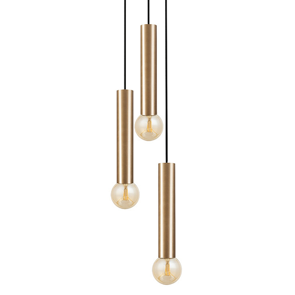 Wisząca lampa gabinetowa Baton 7855 minimalistyczne tuby mosiądz