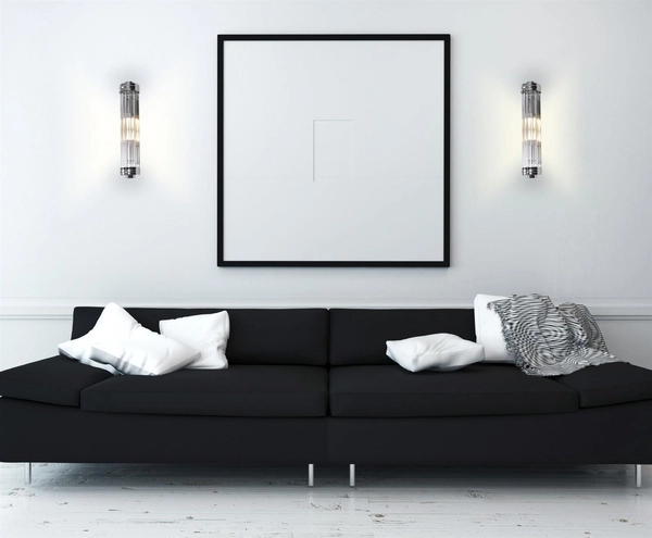 Kinkiet LAMPA ścienna FLORENCE W0241 Maxlight okrągła OPRAWA szklana glamour chrom przezroczysta