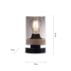 Lampa stołowa nowoczesna PASQUAL szklana czarna z wtyczką na stolik E27 11310-18