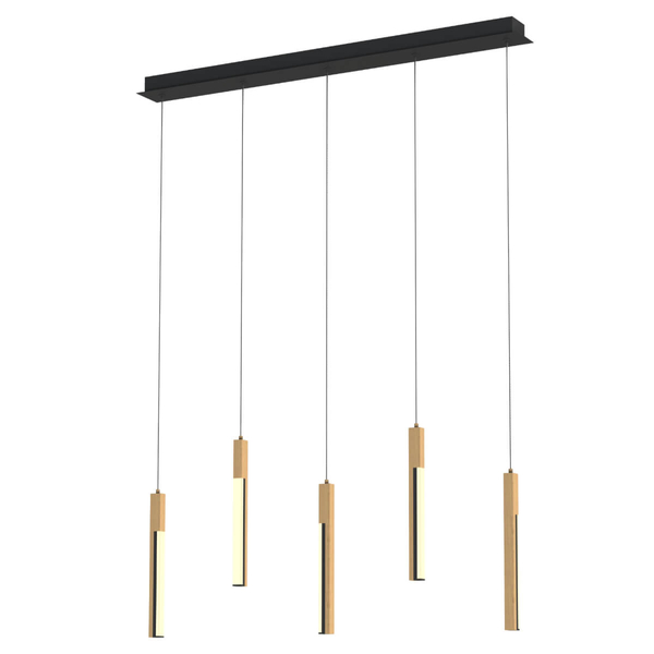Wisząca Lampa LED Eliot MD4768-5-3BMT 25W 3000K sople drewniane czarne