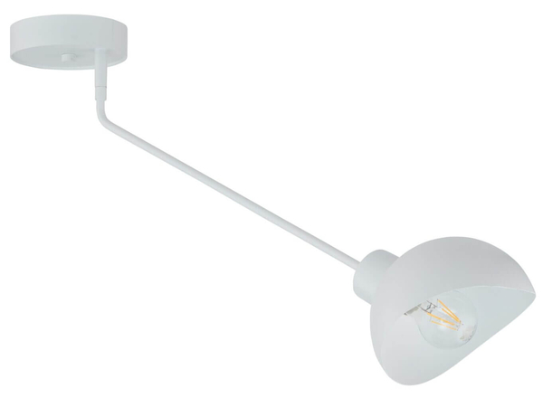 Sufitowa lampa na wysięgniku Roy metalowa biała do holu