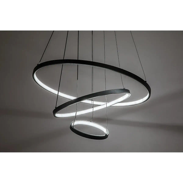 Ledowa zwisająca lampa obręcz Beliza 72346 LED 90W 3000-6500K czarny