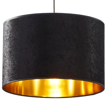 Lampa wisząca z tkaniny Tercino 6191 TK Lighting okrągła metalowa czarna