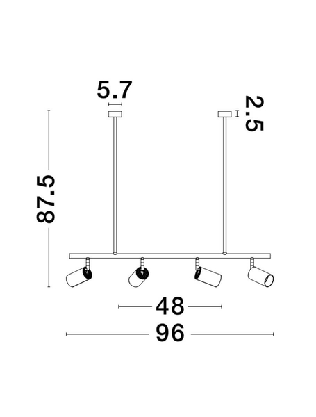 Regulowana lampa wisząca CAYES LE42927 tuby czarne złote
