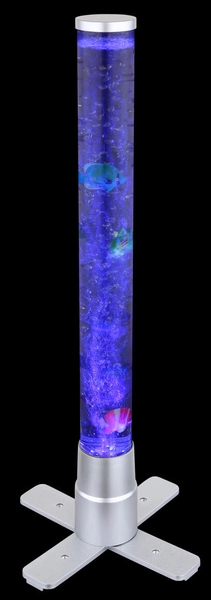 Dekoracyjna lampka podłogowa Mendoza z rybkami LED RGB 0,06W srebrna