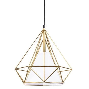 Loftowa LAMPA wisząca HIRA 318503 Polux abażurowy zwis do pokoju złoty biały