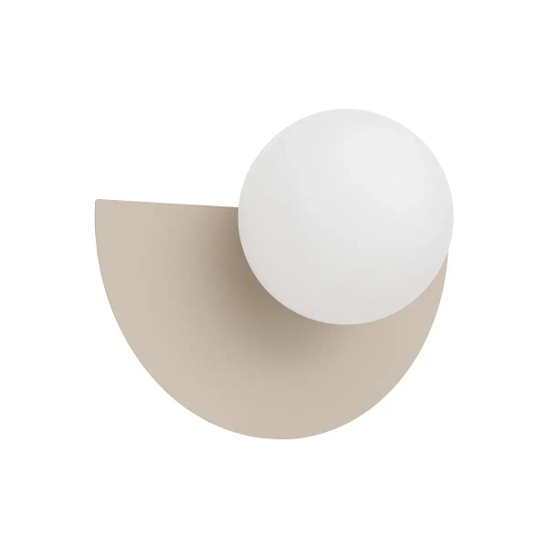 Ścienna lampa kulista SATURN biała beżowa do jadalni kula ball 1xG9 szklana półokrąg 12603