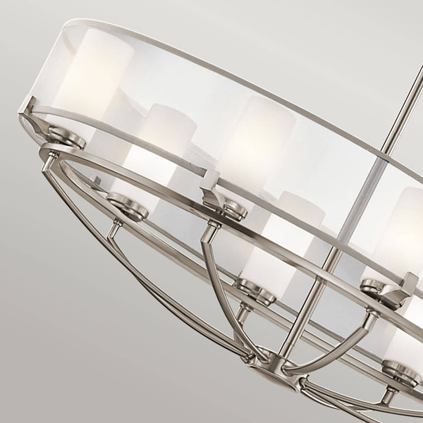 Salonowa lampa wisząca Saldana KL-SALDANA8 Kichler owalna srebrna
