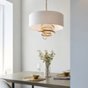 Lampa wisząca z abażurem L&-195268 Light& serpentyna hampton złota ecru
