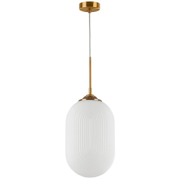 Wisząca LAMPA loftowa ARJONA LE41881 Luces Exclusivas szklana OPRAWA zwis modernistyczny biały mosiądz