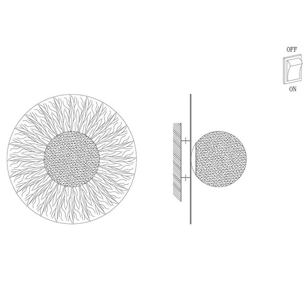 Jadalniana lampa ścienna SUN ST-FB230946-D20 okrągła metalowa złota biała