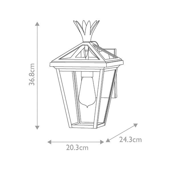 Naścienny lampa tarasowa Palma HK-PALMA-S-BU Hinkley IP44 latarenka brązowa