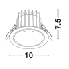Lampa wpuszczana sufitowa TORVIAN biała LE65115 LED 10W 3000K IP67 oczko