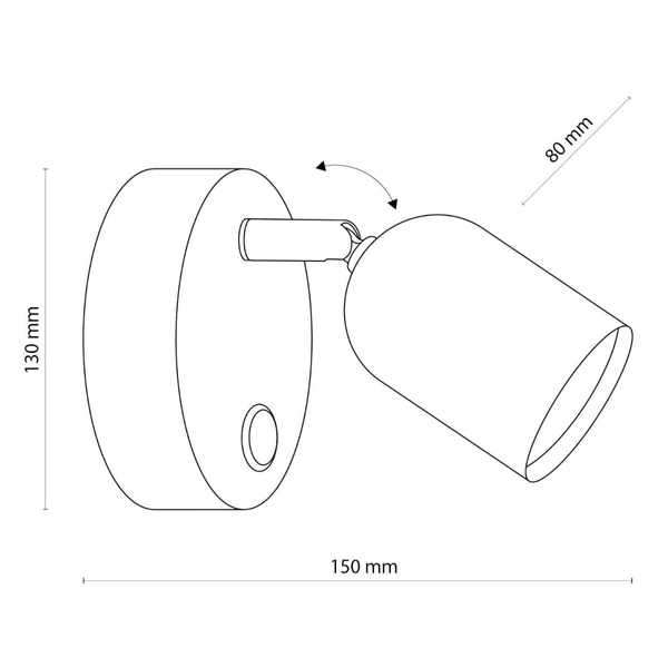 Lampa ścienna reflektorowa Top 4411 TK Lighting regulowana metalowa biała