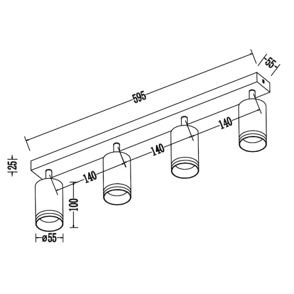 Natynkowa lampa punktowa Pipe Ring Spot ML2074 na belce biały