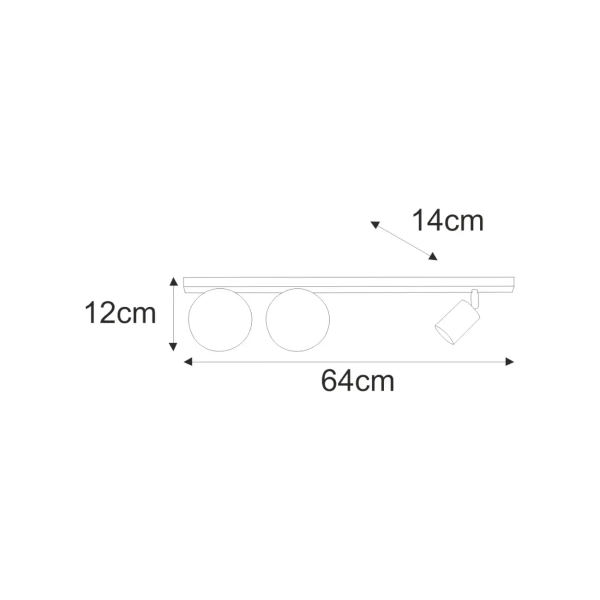 Sufitowa lampa kulista ANDI białe szklane kule reflektorek regulowany tubka K-5495