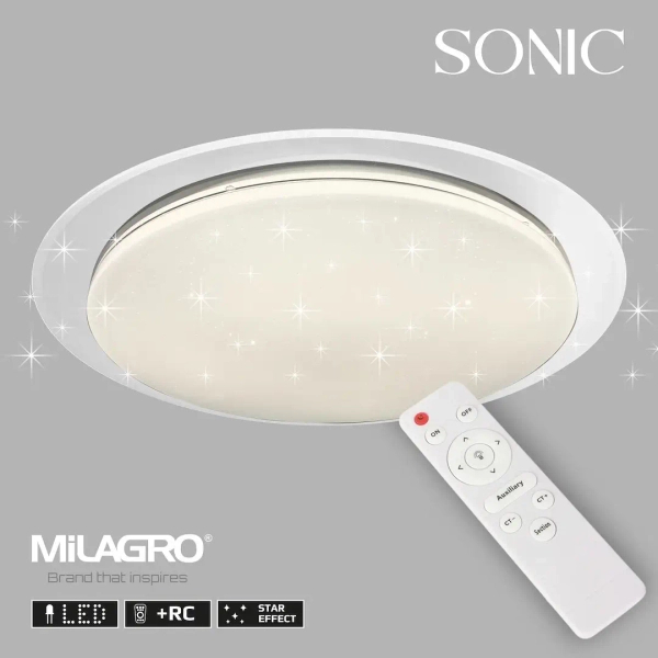Plafon do salonu ledowy Sonic ML6409 LED 24W 3000-6000K okrągły biały