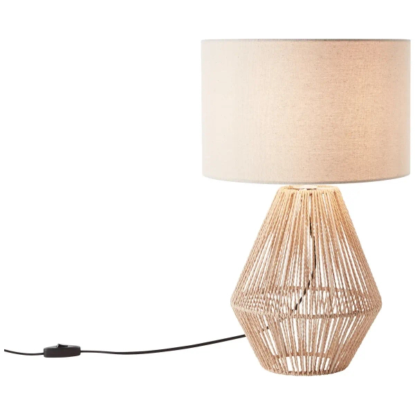 Stołowa lampka do sypialni Laraine 93097/09 z wtyczką beżowa