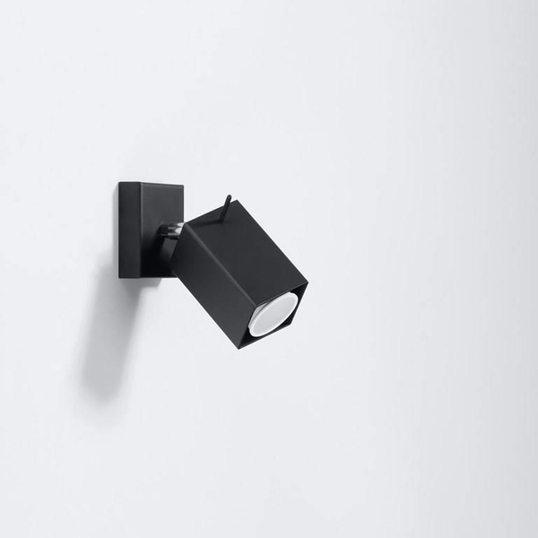 Kinkiet LAMPA ścienna SL.0099 regulowana OPRAWA metalowy reflektorek prostokątny czarny