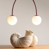 Podwójna wisząca lampa Una 1116L15_L szklane kule czerwone białe
