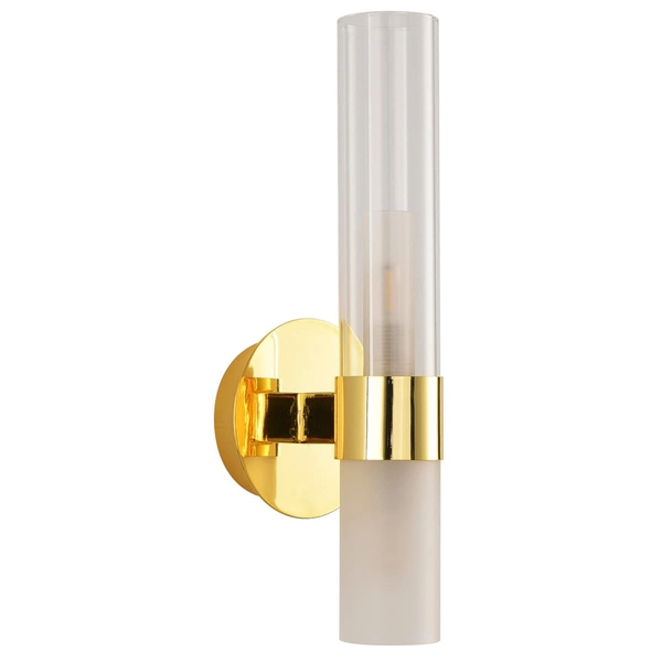 Lampa ścienna tuba Candela DN1505-1 gold Step szklana złota