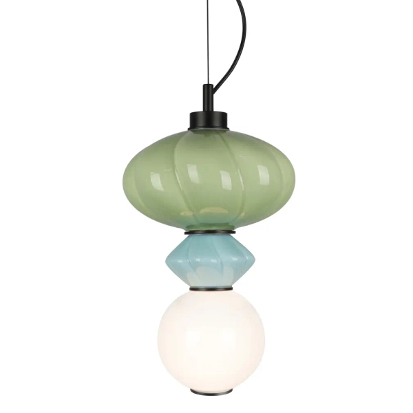 Jadalniana lampa wisząca Tordi PND-94721-1A-MLTI ceramika zielony niebieski