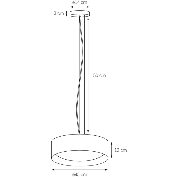 LAMPA wisząca VERO 10450301 Kaspa okrągła OPRAWA metalowy zwis biały