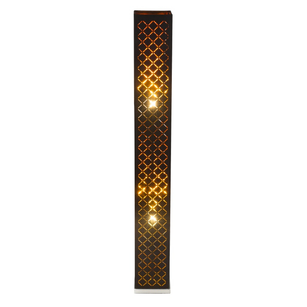 Prostokątna lampa podłogowa Clarke 15229S2 stojąca abażurowa czarna złota