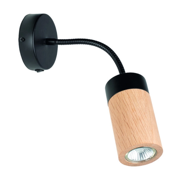 Regulowana lampa ścienna ANNICK 2419104 drewniana tuba kinkiet
