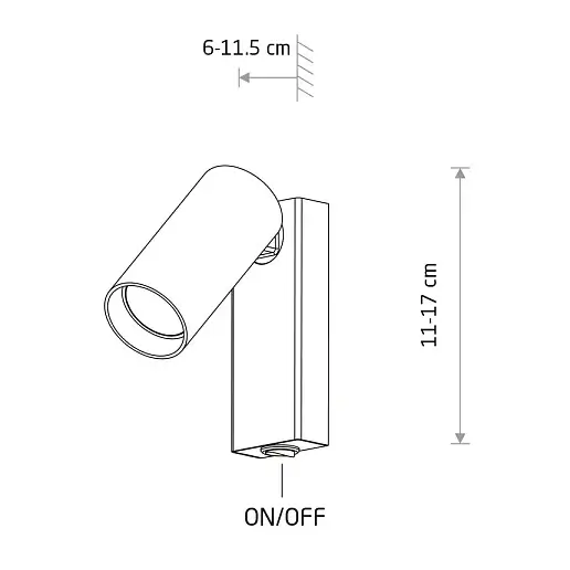 Podłużna lampa ścienna FOURTY 11765 na korytarz tuba szara