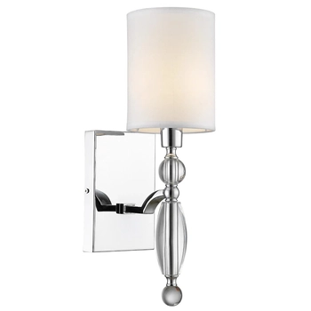 Eklektyczny kinkiet Cancun W01780CH-WH Cosmolight metal tkanina srebrny