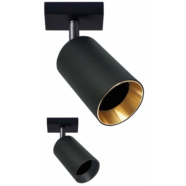 Regulowana lampa ścienna Maribel kinkiet do czytania czarny złoty