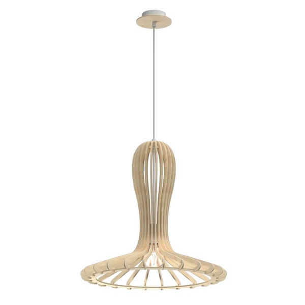 Zwisowa lampa do jadalni Rina 5018 Amplex ekologiczna boho drewniana beżowa