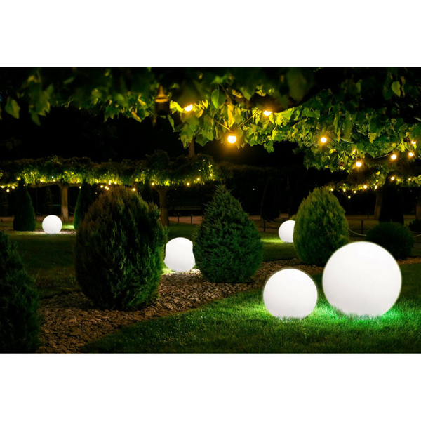 Dekoracyjna LAMPA kula 60cm CUMULUS L 6978 okrągła ogrodowa outdoor IP44 biała