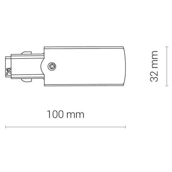 Zasilanie końcowe szynoprzewodu CTLS POWER END CAP 8712 Nowodvorski uziemienie prawe do 3-fazowej szyny natynkowej biała