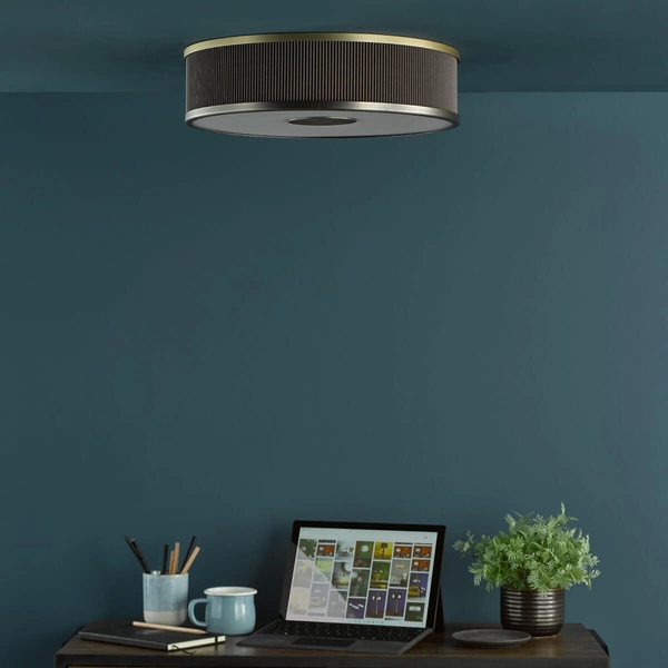 Lampa przysufitowa okrągła Alvaro ALV5239 materiałowa brązowy