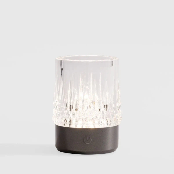 Akumulatorowa stołowa lampa CRYSTAL NHTD-N08-NB LED 1W 3000K IP44 czarna