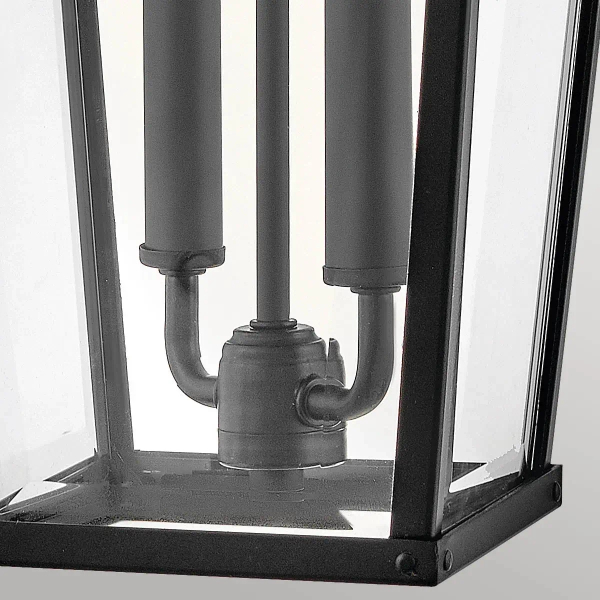 Zewnętrzna lampa ścienna Dawson HK-DAWSON-L szklana IP44 czarny