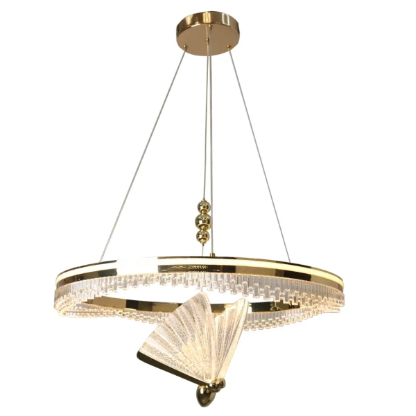Ringowy żyrandol Marissa LP-2515/1P GD LED 66W CCT motyl złoty
