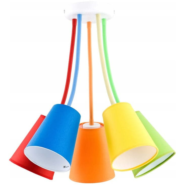 Lampa sufitowa do pokoju dziecięcego Wire 2107 TK Lighting tkaninowa kolorowa