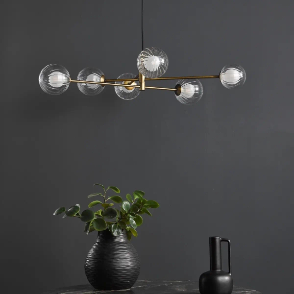 Wisząca lampa do jadalni Vignette VIG0645-20 szklane kule mosiądz