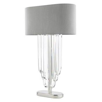 Lampka stołowa Eltham ELT4238-EH Dar Lighting sople kryształy do pokoju szara