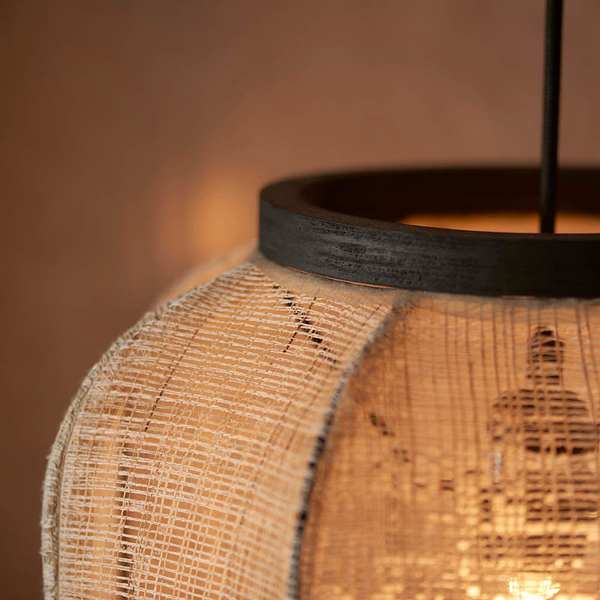 Wisząca lampa nad wyspę Zaire 101689 ażurowa  drewniana czarna