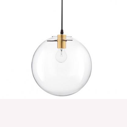 Skandynawska LAMPA wisząca UPATA LE41813 Luces Exclusivas szklana OPRAWA zwis kula przezroczysta