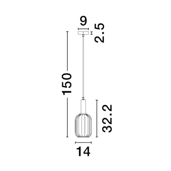 Zaokrąglona wisząca lampa QUERISA LE45215 do salonu złota